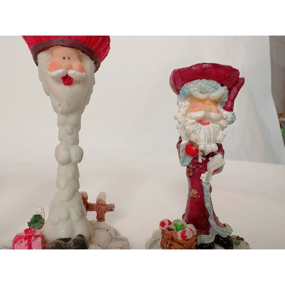 Vintage Santa Claus Candle Holder Set Of 4: Festive Christmas Decor With Santa F - Picture 15 of 16